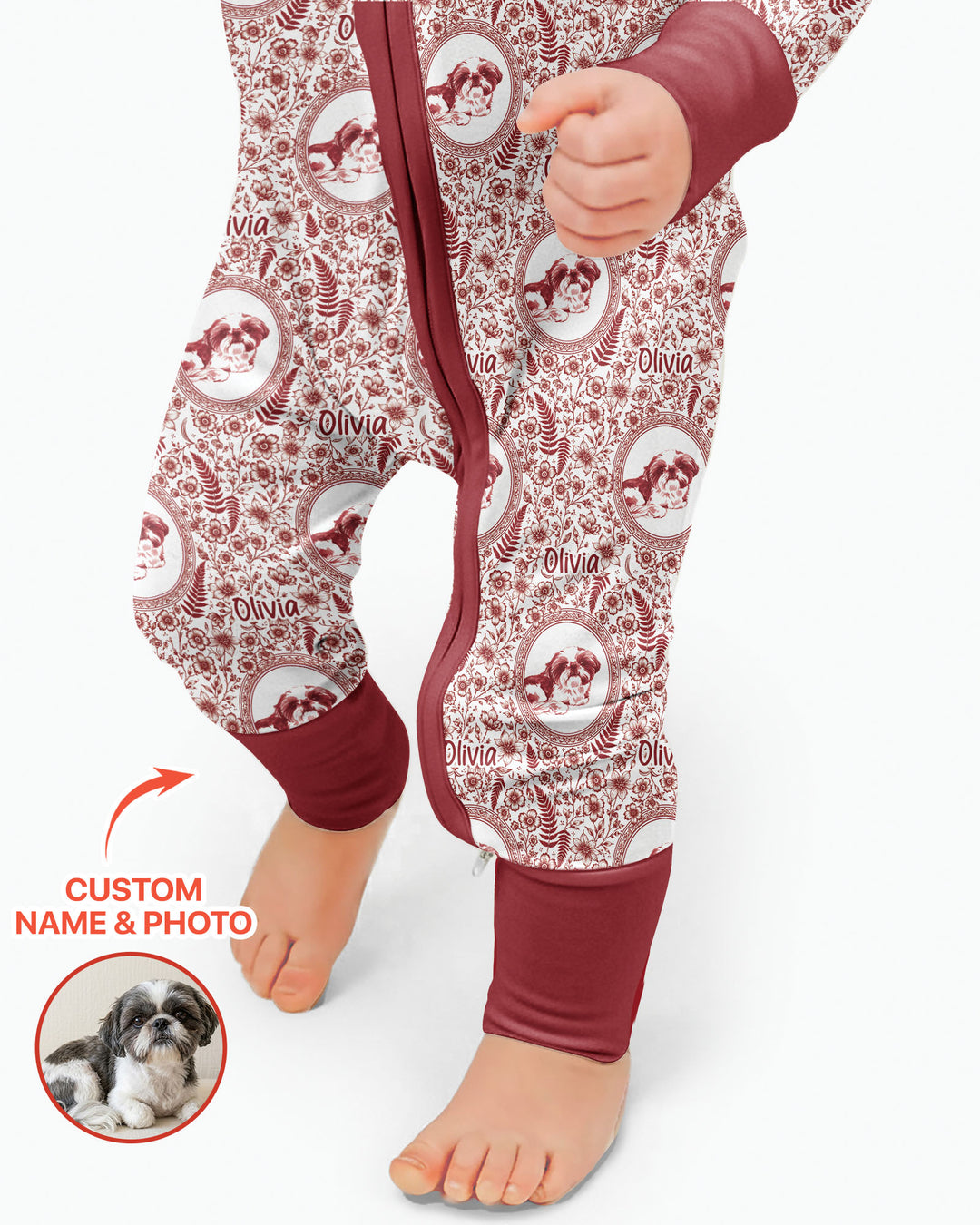 Custom Pet Photo Chinoiserie Garden Bamboo Convertible Zippy