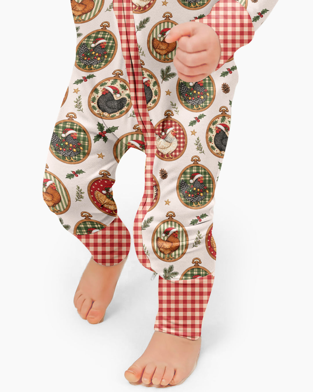 Chicken Merry Clucking Christmas Bamboo Convertible Zippy