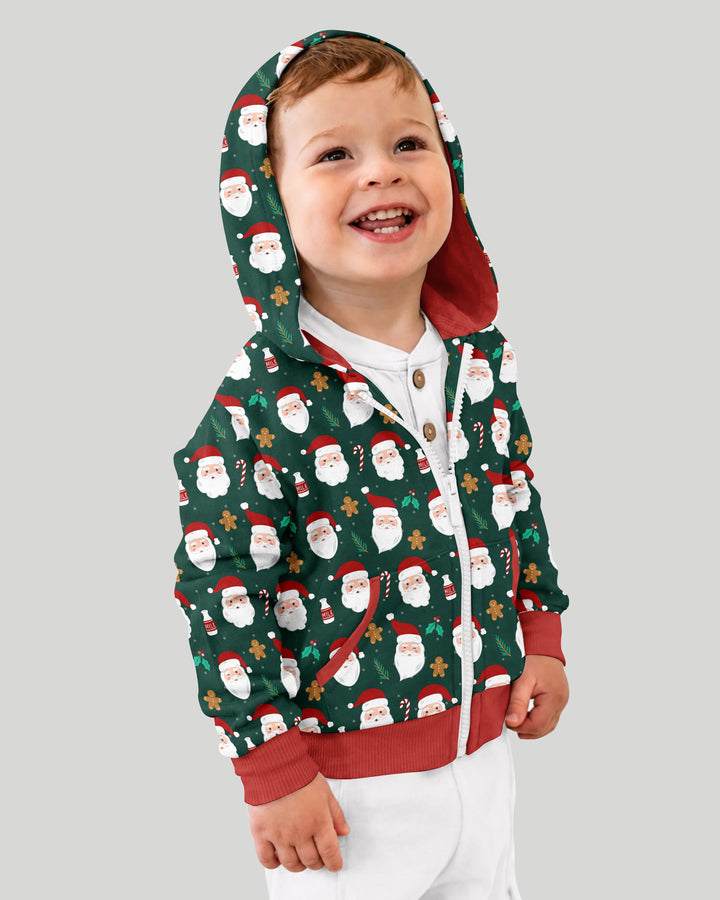 Christmas Sweet Santa Bamboo Zip Hoodie