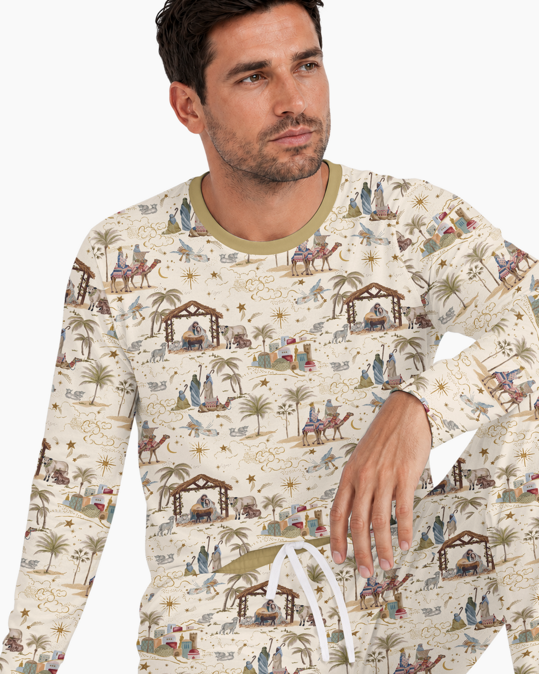 Silent Night Nativity Bamboo Men's Pajama Set