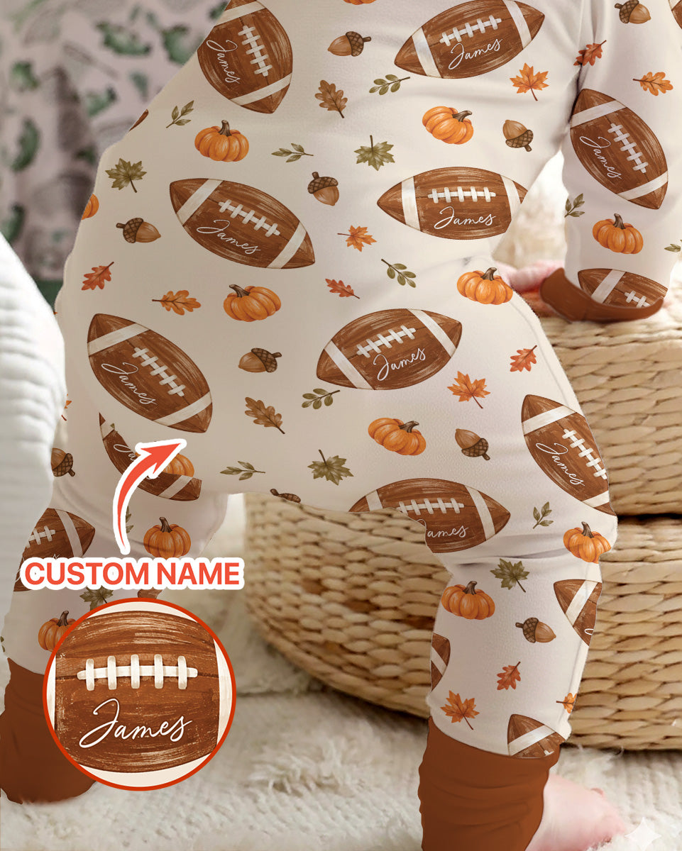 Custom Name Football Season Happy Fall Bamboo Convertible Zippy