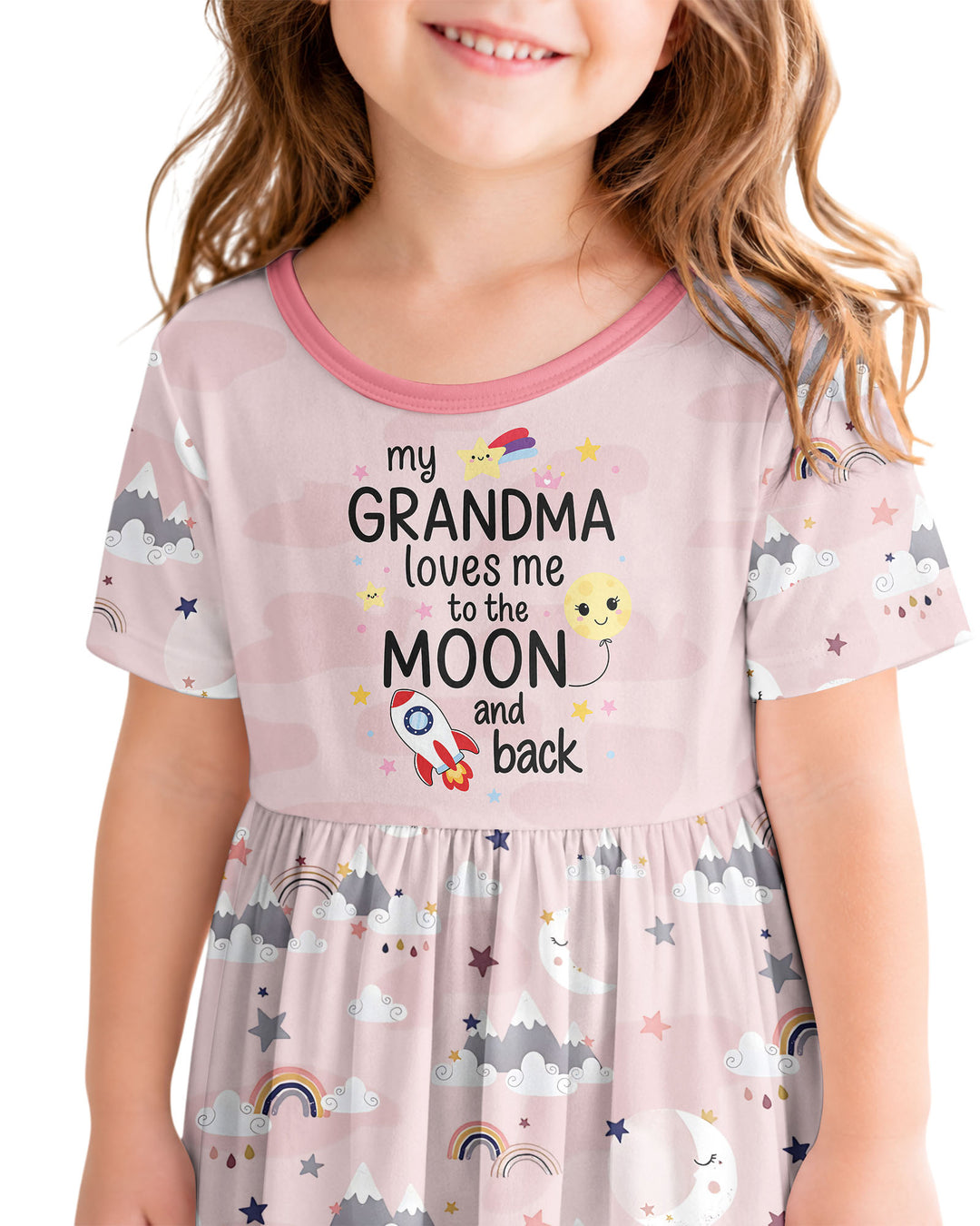 My Grandma Loves Me To The Moon And Back Bamboo Twirl Dress