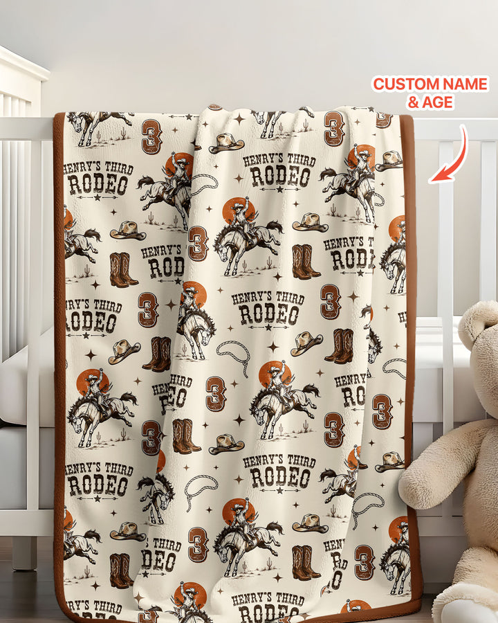 Custom Name Birthday Rodeo Bamboo Blanket