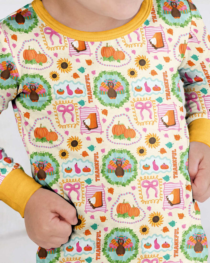 Sweet Thanksgiving Harvest Bamboo Two Piece Long Sleeve Pajama Set
