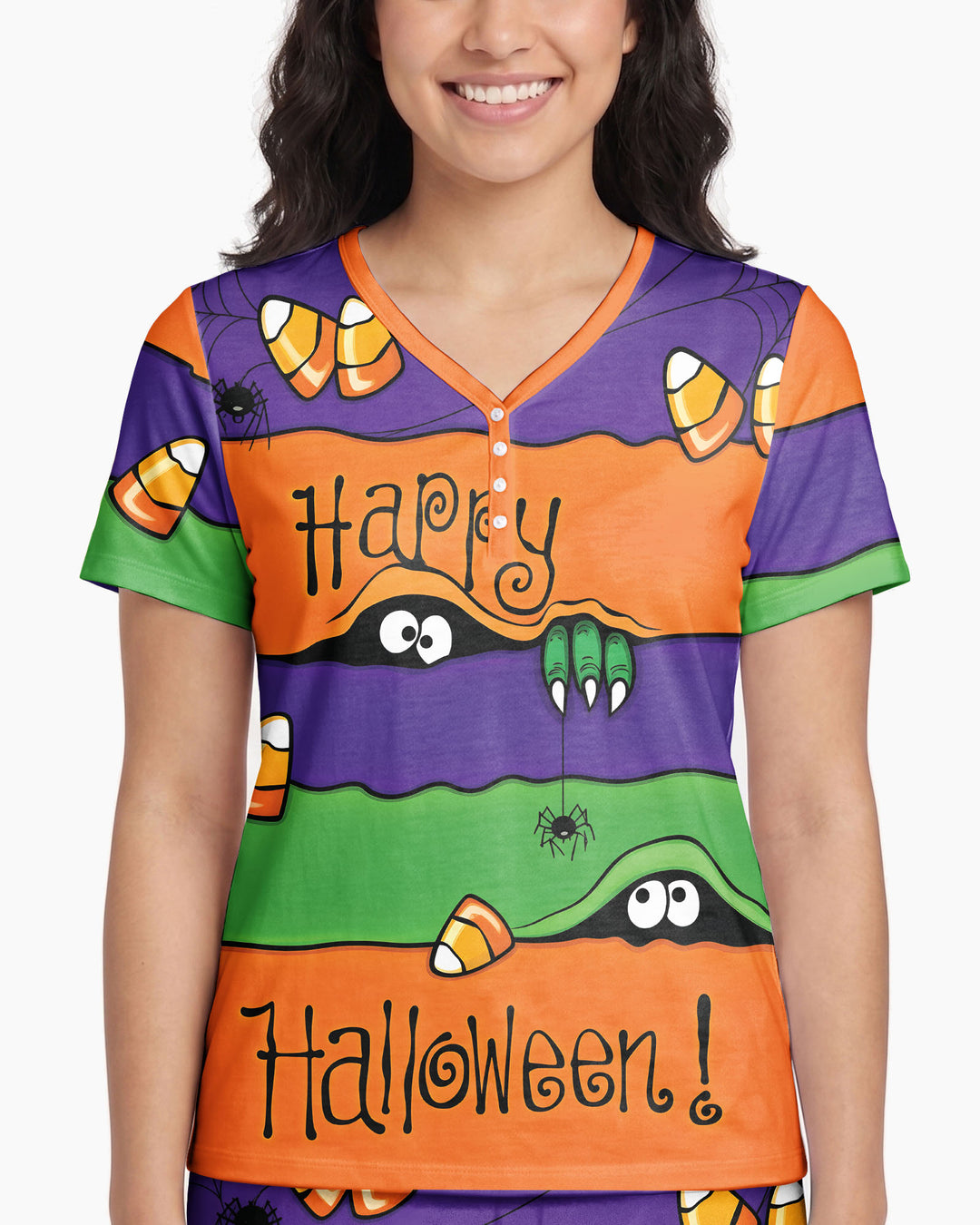 Happy Halloween Bamboo Women Short Sleeve Short Pajama Set