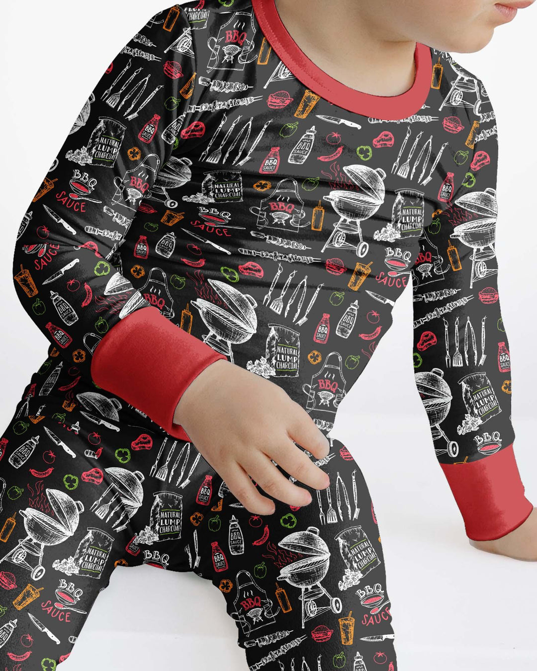Zweiteiliges Langarm-Pyjama-Set mit Sommerfrüchten