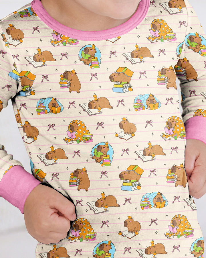 Zweiteiliges Langarm-Pyjama-Set mit Sommerfrüchten