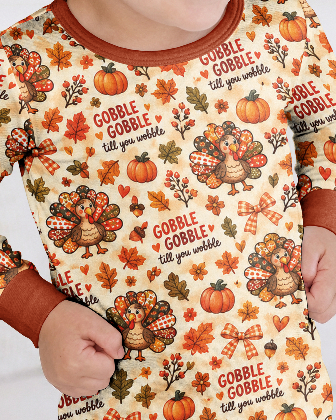Gobble Gobble Till You Wobble Bamboo Two Piece Long Sleeve Pajama Set