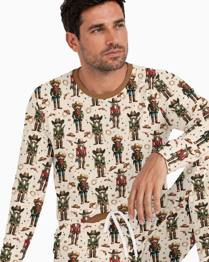 Western Christmas Cowboy Nutcracker Bamboo Men's Pajama Set