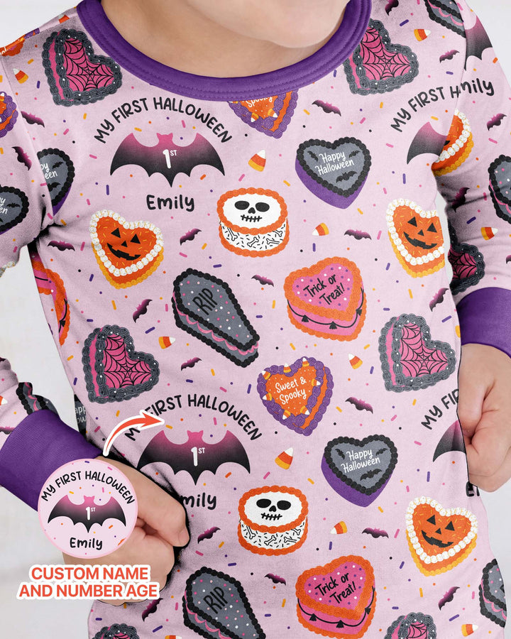 Halloween Is My Birthday Custom Name Bamboo Two Piece Long Sleeve Pajama Set