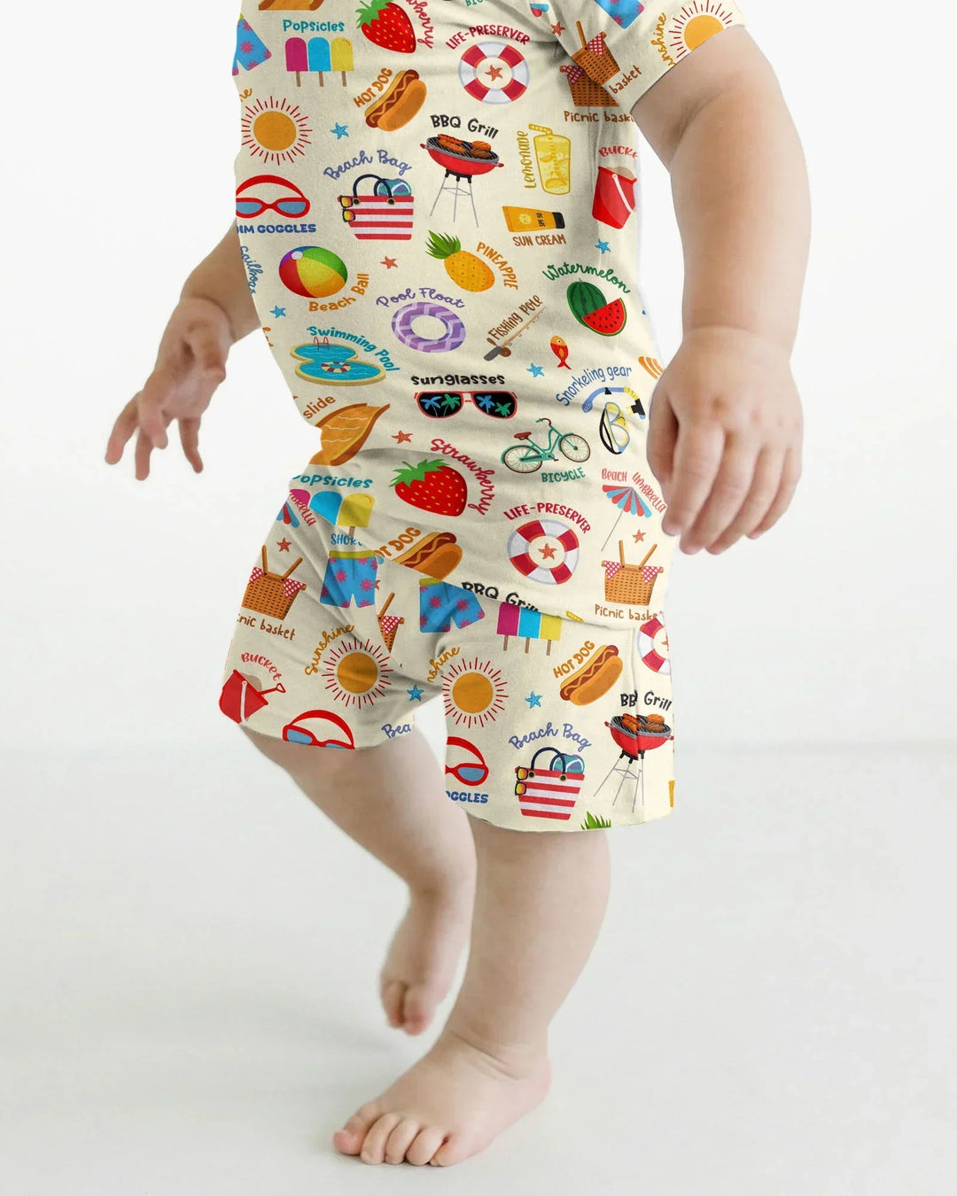 Schlafanzug-Set zweiteilig, kurze Ärmel, kurze Hose, Bambus