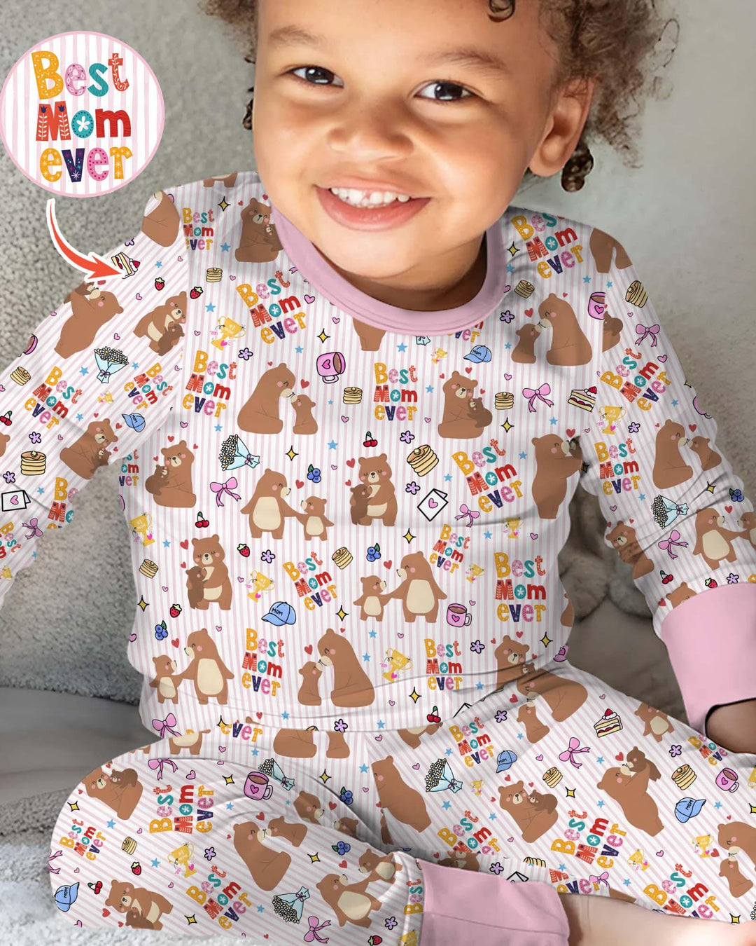 Zweiteiliges Langarm-Pyjama-Set mit Sommerfrüchten