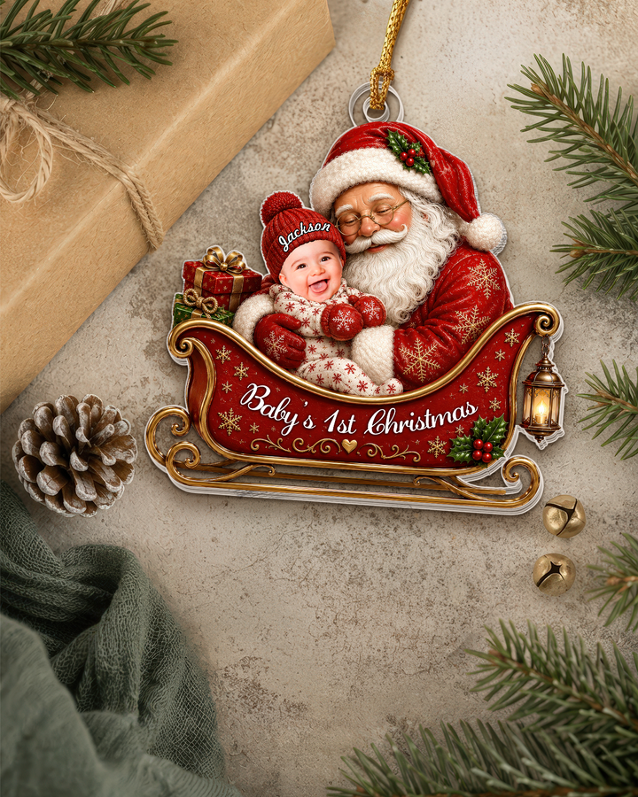Little Christmas Personalized 1-Side Photo Acrylic Ornament