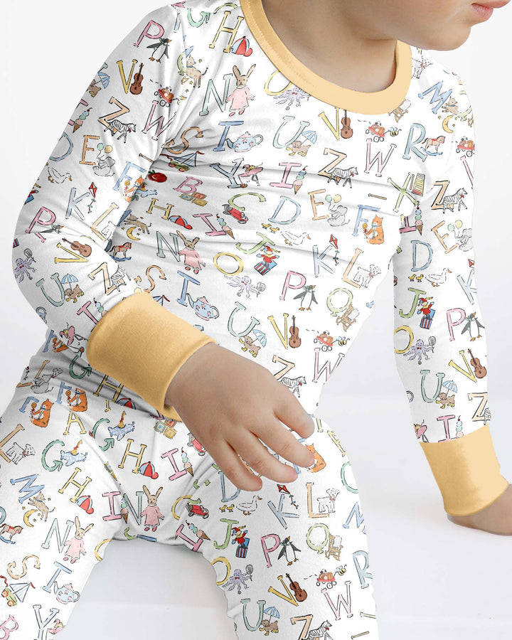 ABC Whimsy Bamboo Two Piece Long Sleeve Pajama Set