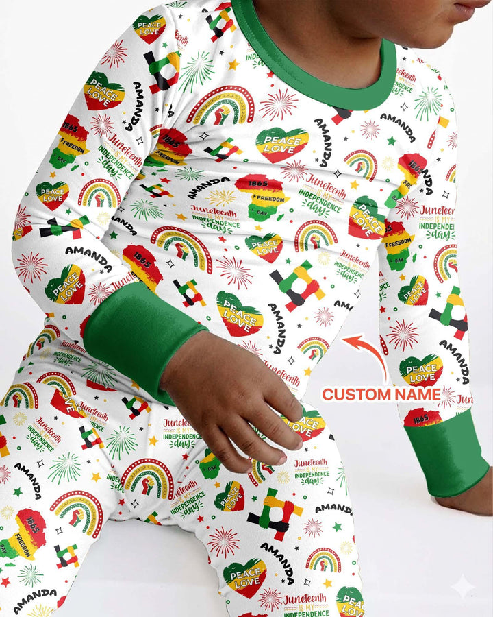 Zweiteiliges Langarm-Pyjama-Set mit Sommerfrüchten