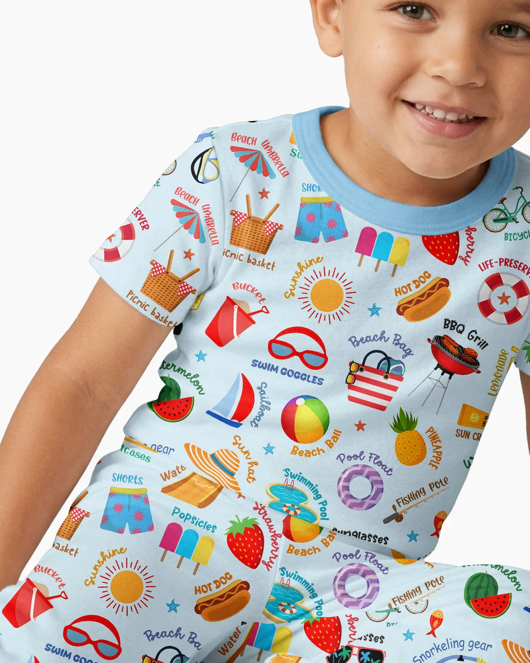 Zweiteiliges, kurzärmliges Pyjama-Set mit Marienkäfern