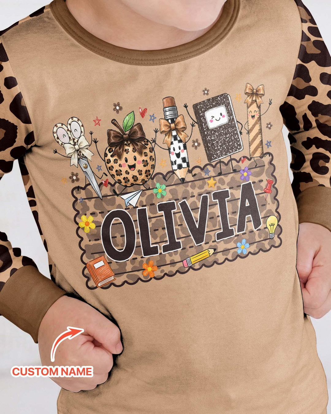 Zweiteiliges Langarm-Pyjama-Set mit Sommerfrüchten