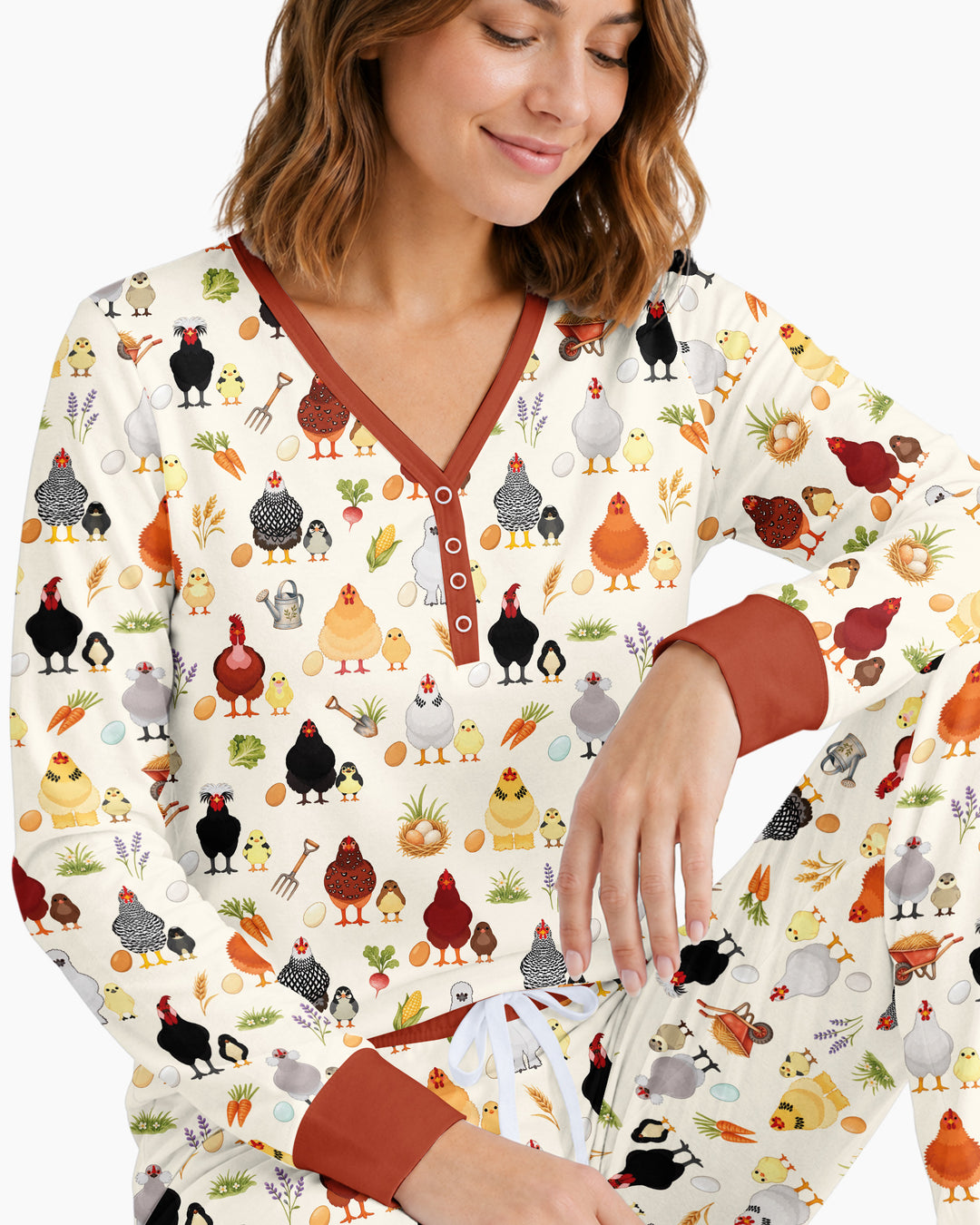 Chicks & Eggs Bamboo Women Pajama Set