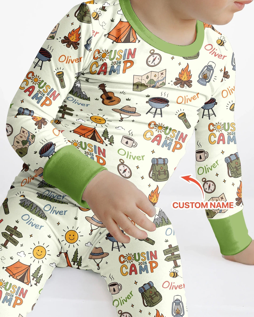 Zweiteiliges Langarm-Pyjama-Set mit Sommerfrüchten