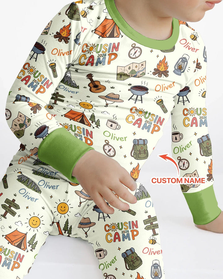 Zweiteiliges Langarm-Pyjama-Set mit Sommerfrüchten