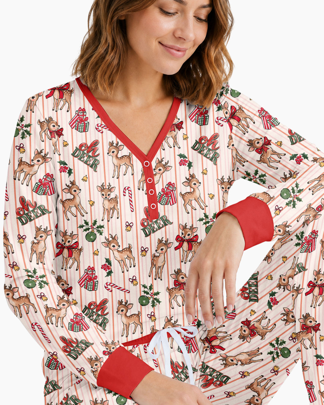 Oh Deer Mommy & Me Matching Bamboo Women Pajama Set