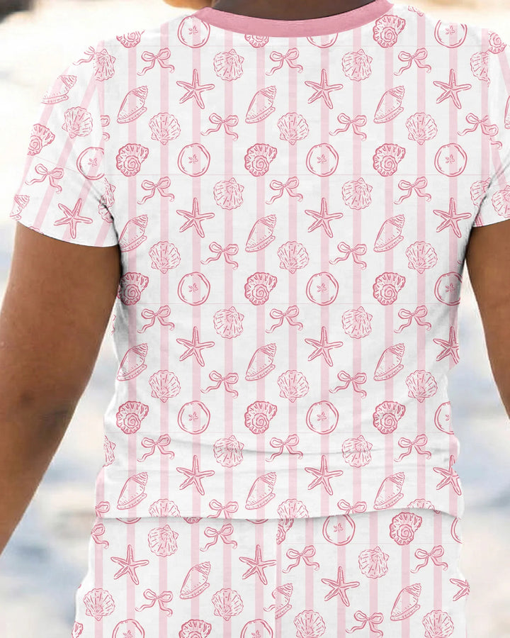 Zweiteiliges, kurzärmliges Pyjama-Set mit Marienkäfern