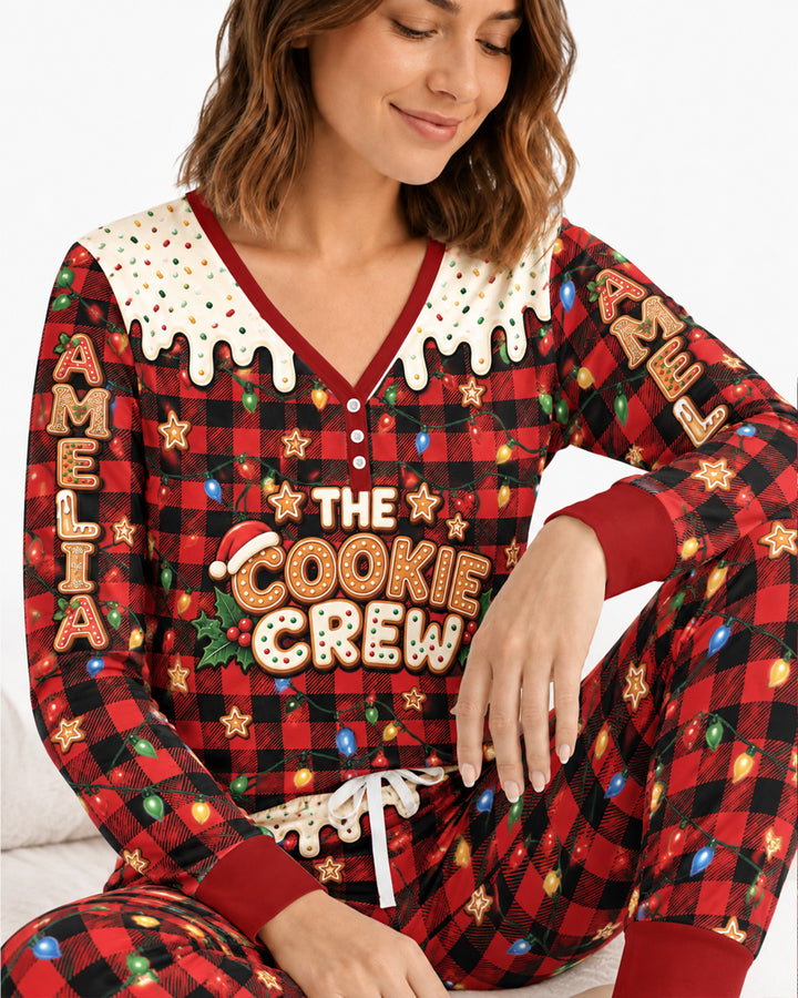 The Cookie Crew Custom Gingerbread Letter Bamboo Women Pajama Set