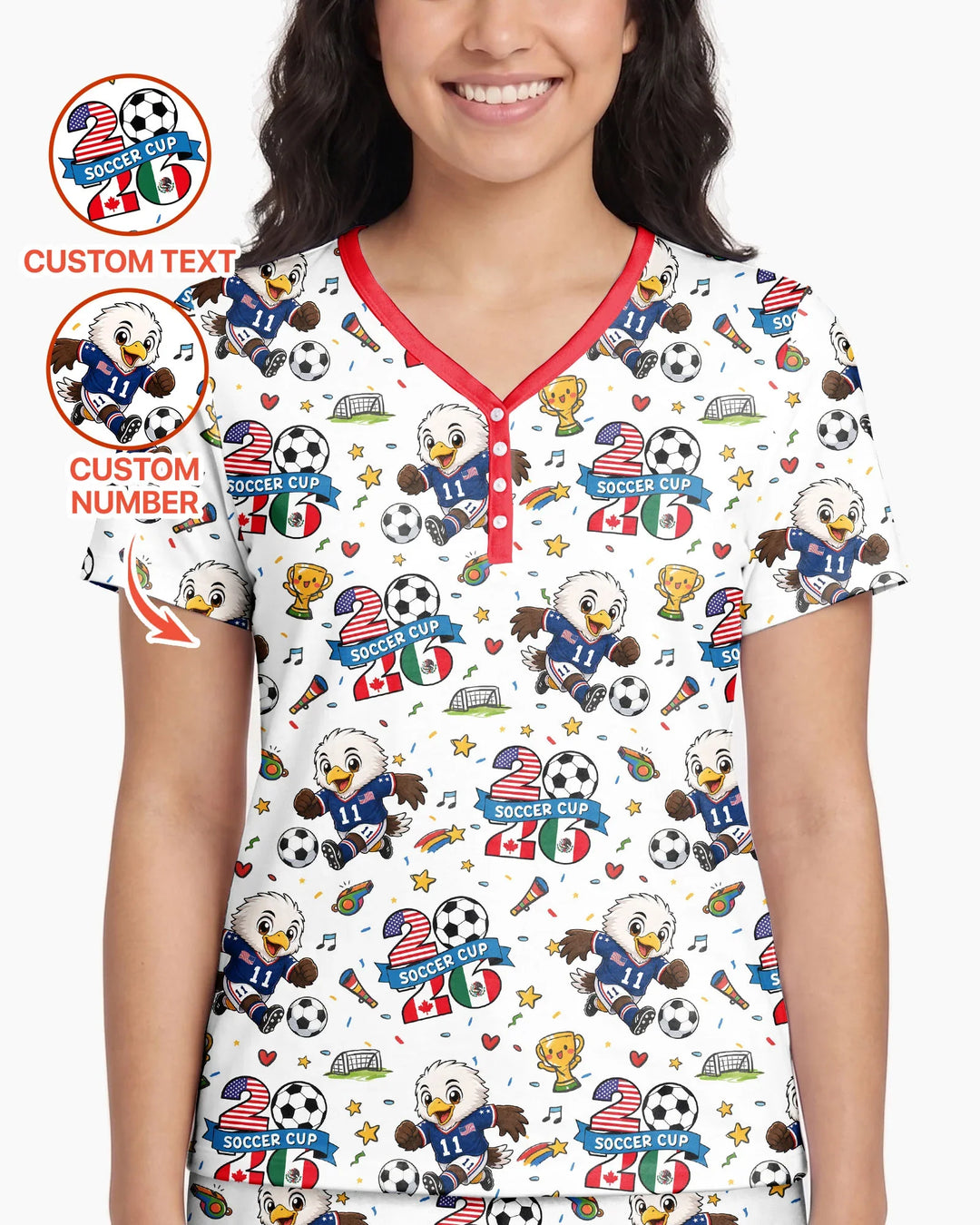 We Are The Champions Soccer Cup 2026 Bamboo Women Short Sleeve Short Pajama Set
