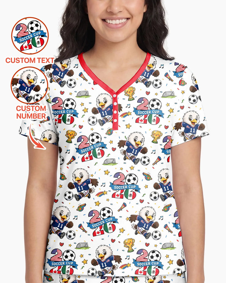 We Are The Champions Soccer Cup 2026 Bamboo Women Short Sleeve Short Pajama Set