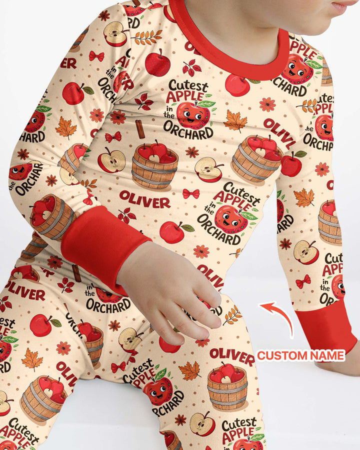 Cutest Apple In The Orchard Bamboo Two Piece Long Sleeve Pajama Set