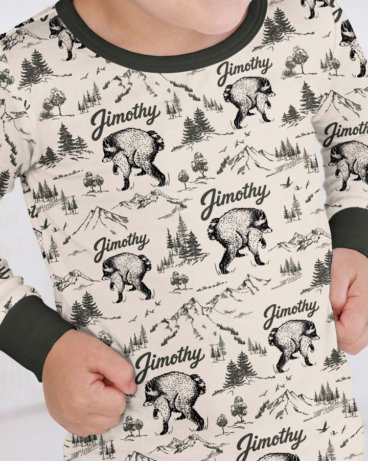 Zweiteiliges Langarm-Pyjama-Set mit Sommerfrüchten