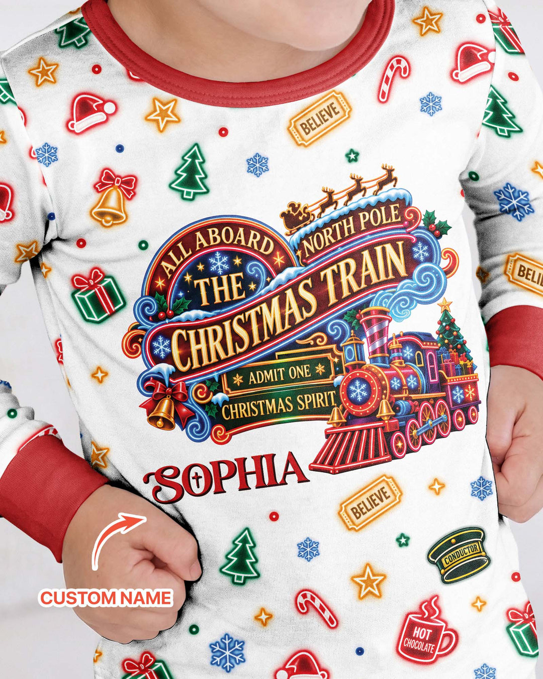 Christmas Spirit Express Bamboo Two Piece Long Sleeve Pajama Set