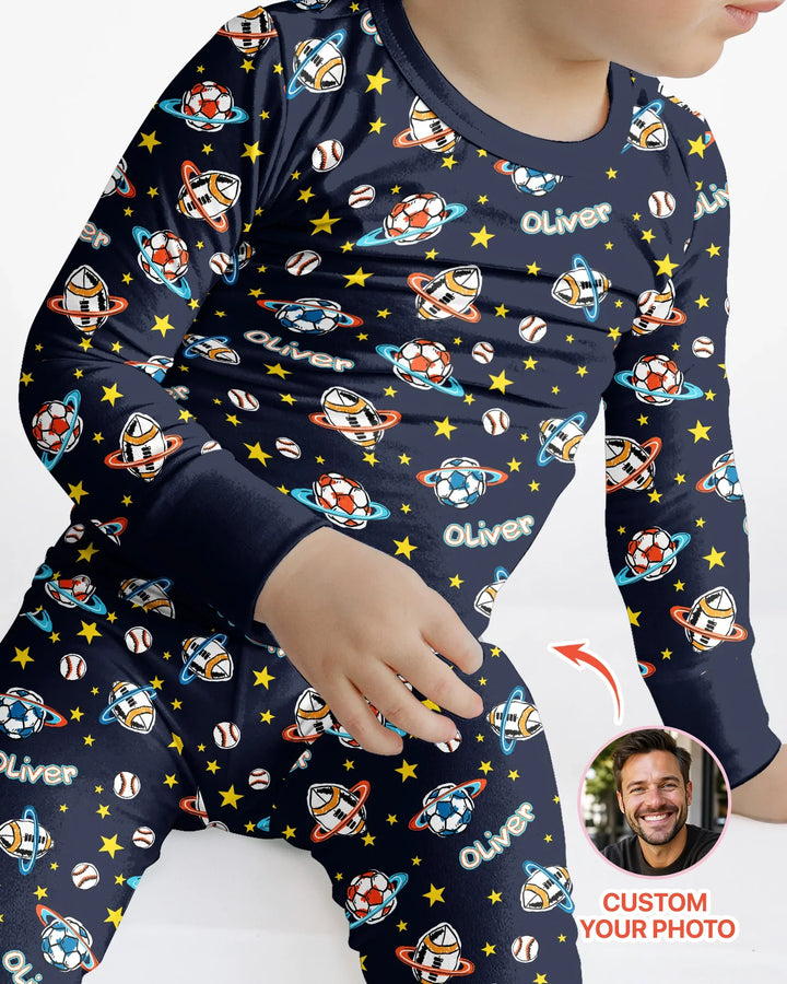 Zweiteiliges Langarm-Pyjama-Set mit Sommerfrüchten