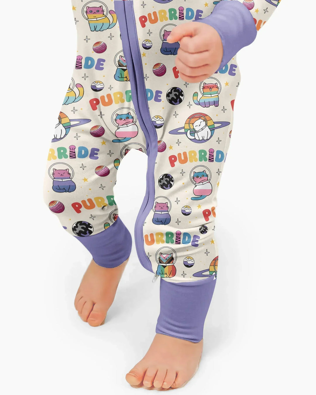 Rainbow Space Cats Family Matching Bamboo Convertible Zippy