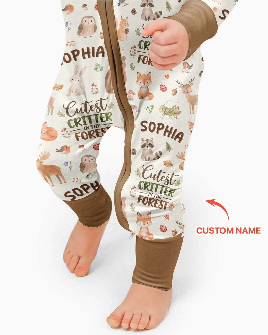 Custom Name Cutest Critter In The Forest Bamboo Convertible Zippy