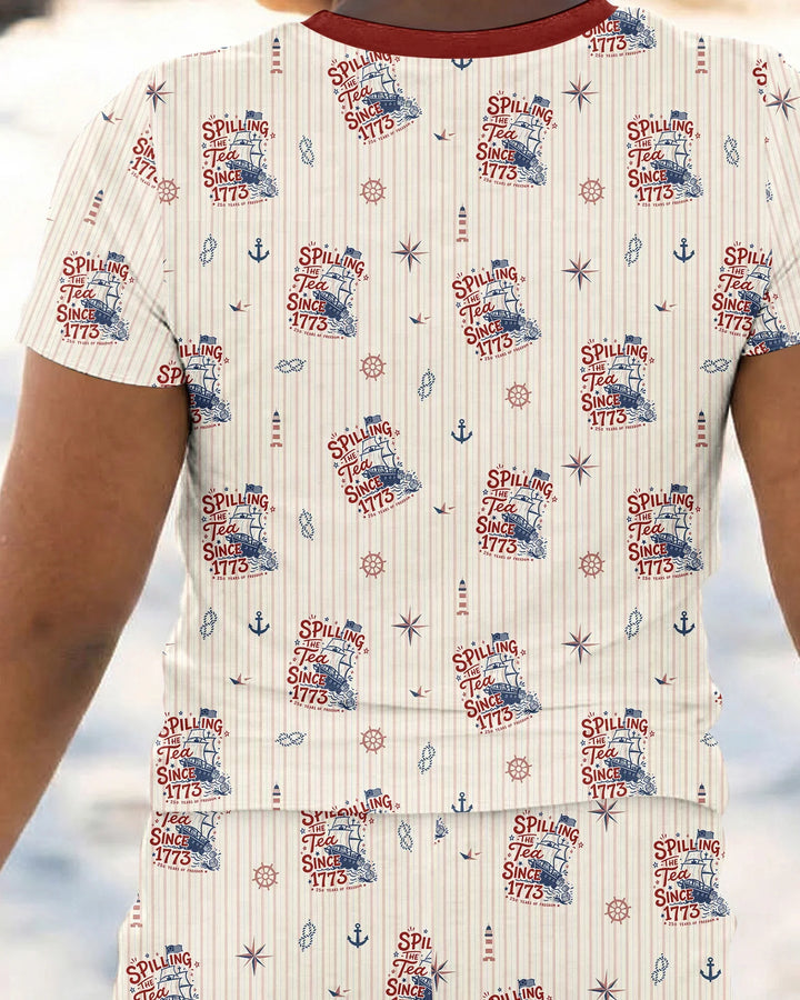 Zweiteiliges, kurzärmliges Pyjama-Set mit Marienkäfern