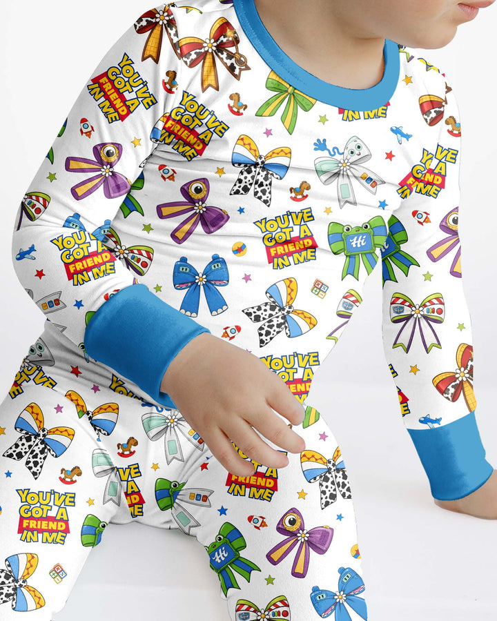 Zweiteiliges Langarm-Pyjama-Set mit Sommerfrüchten