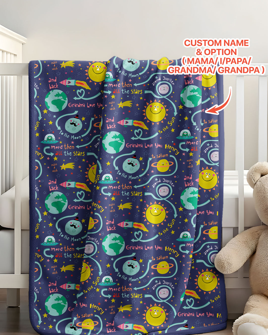 Love to the Moon and Back  Bamboo Blanket