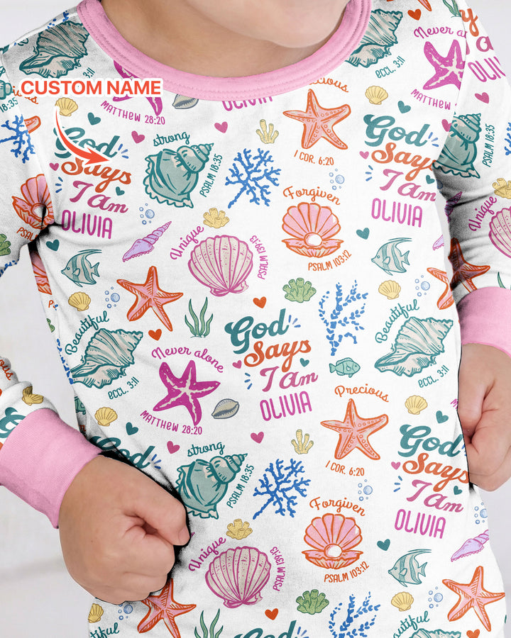 Zweiteiliges Langarm-Pyjama-Set mit Sommerfrüchten