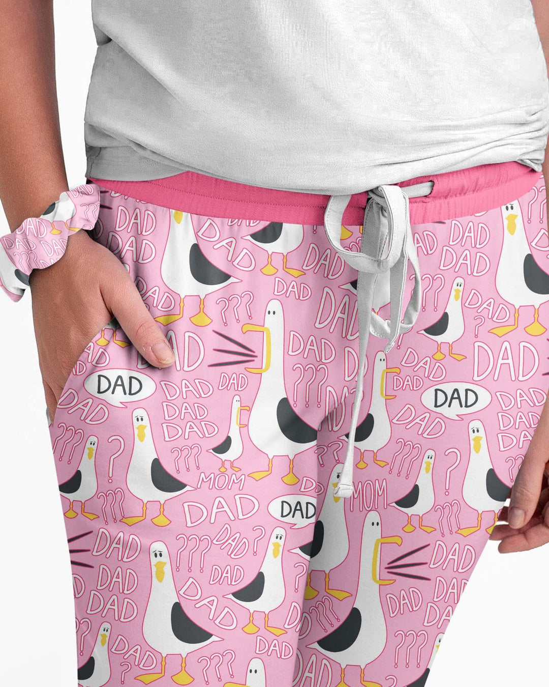 Lustiger Möwen-PAPAPA-Pyjama aus Bambus für Damen