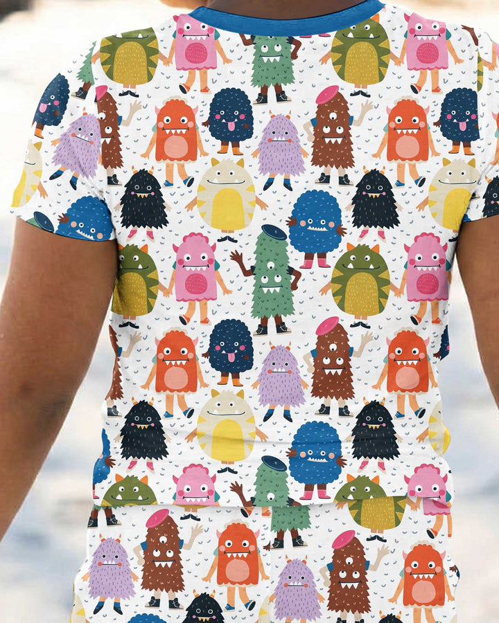 (Not So) Scary Monsters Bamboo Two Piece Short Sleeve Pajama Set