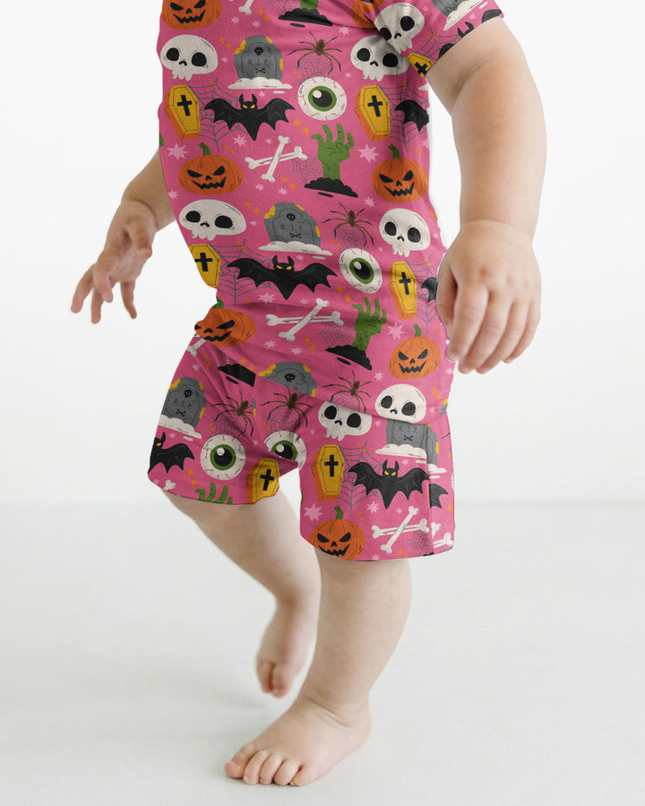 Little Monsters Bambus Zweiteiliger Schlafanzug mit kurzen Ärmeln und Shorts für Halloween
