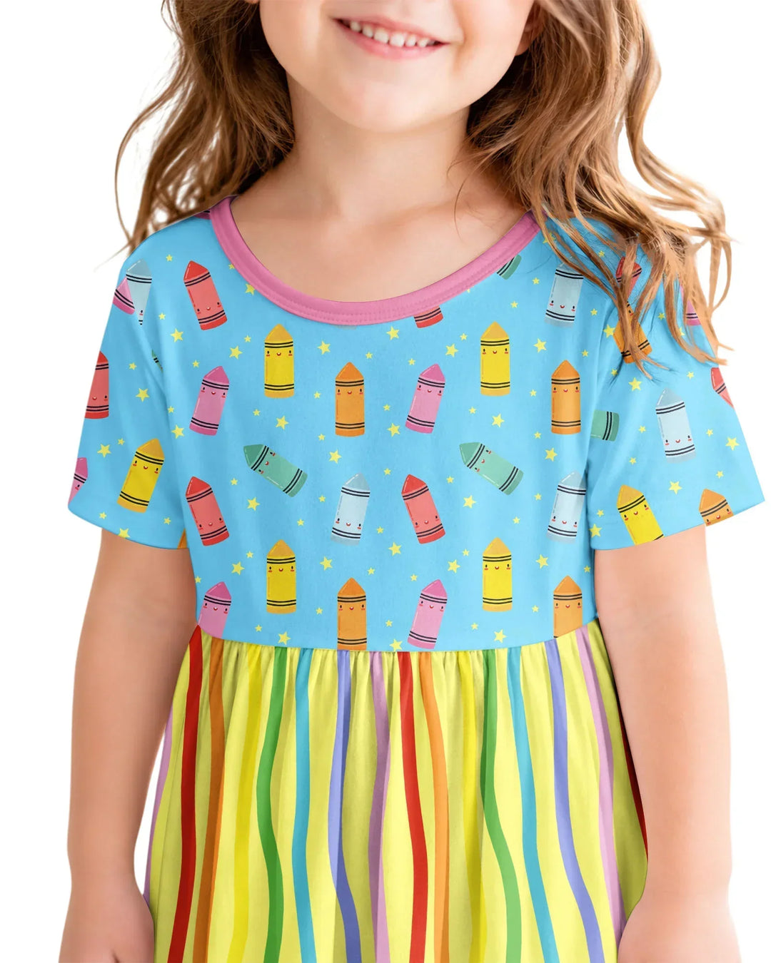 Happy Crayon Friends Bamboo Twirl Dress