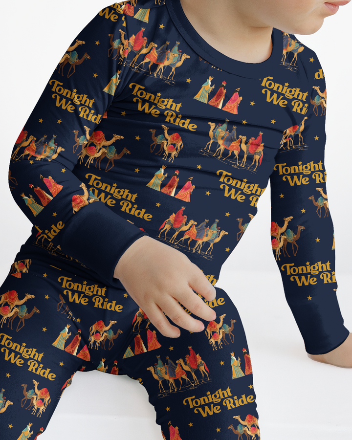 Tonight We Ride Christmas Bamboo Two Piece Long Sleeve Pajama Set