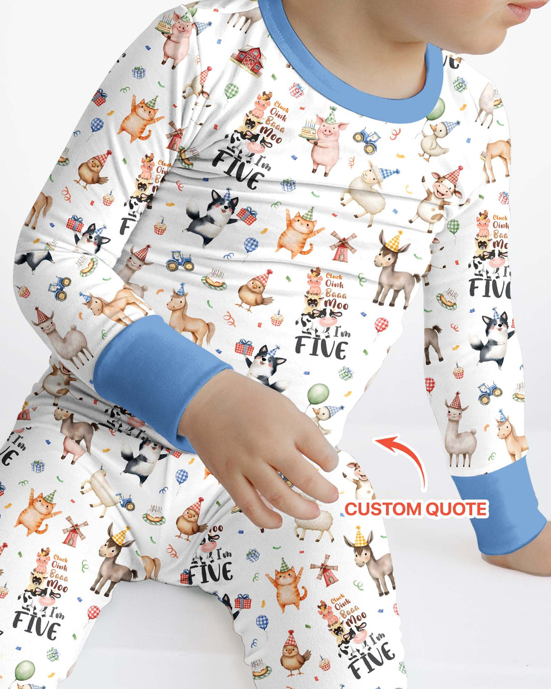 Zweiteiliges Langarm-Pyjama-Set mit Sommerfrüchten