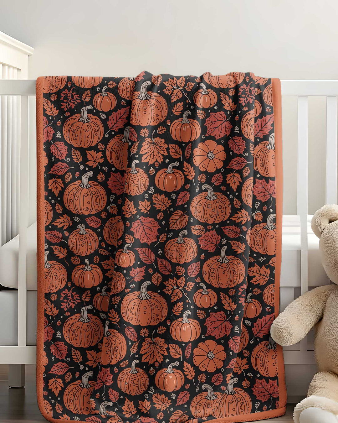 Retro Halloween Pumpkins  Garden Bamboo Blanket