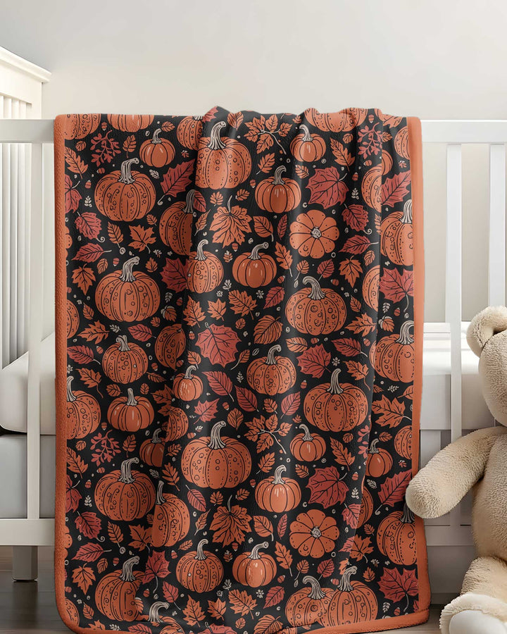 Retro Halloween Pumpkins  Garden Bamboo Blanket