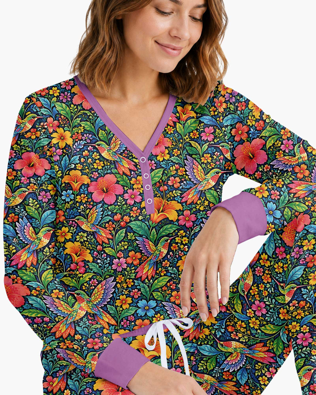 Hummingbird Paradise Bamboo Women Pajama Set