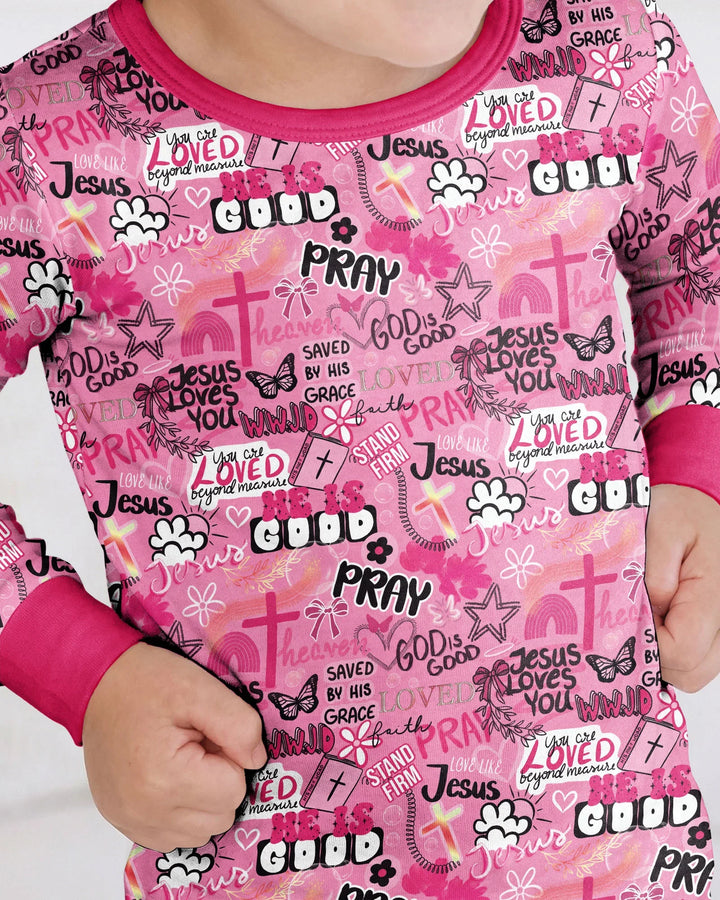Zweiteiliges Langarm-Pyjama-Set mit Sommerfrüchten
