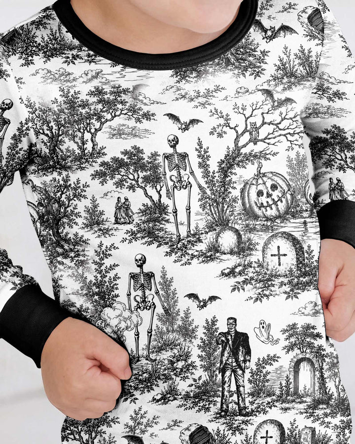 Spooky Halloween Toile Bamboo Two Piece Long Sleeve Pajama Set